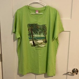 L A T SZ 2X neon Green tshirt